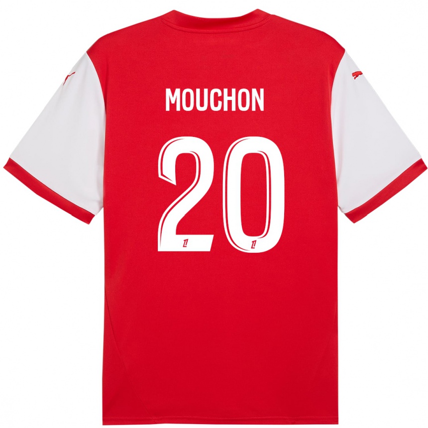 Kids Football Noemie Mouchon #20 Red White Home Jersey 2024/25 T-Shirt Za