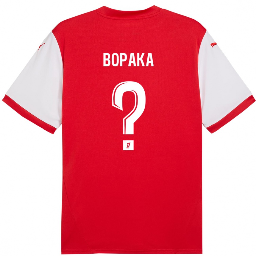 Kids Football Yohann Bopaka #0 Red White Home Jersey 2024/25 T-Shirt Za