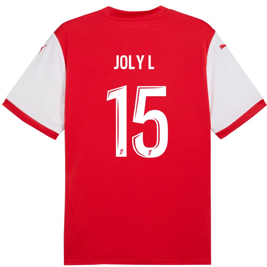 Kids Football Lou Ann Joly #15 Red White Home Jersey 2024/25 T-Shirt Za