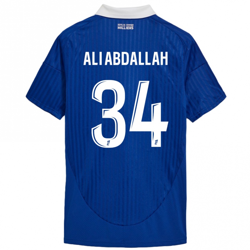 Kids Football Aboubacar Ali Abdallah #34 Blue White Home Jersey 2024/25 T-Shirt Za