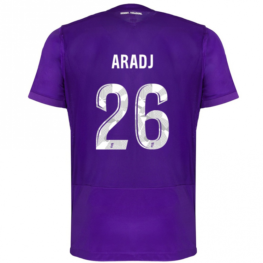 Kids Football Ylies Aradj #26 Purple White Home Jersey 2024/25 T-Shirt Za