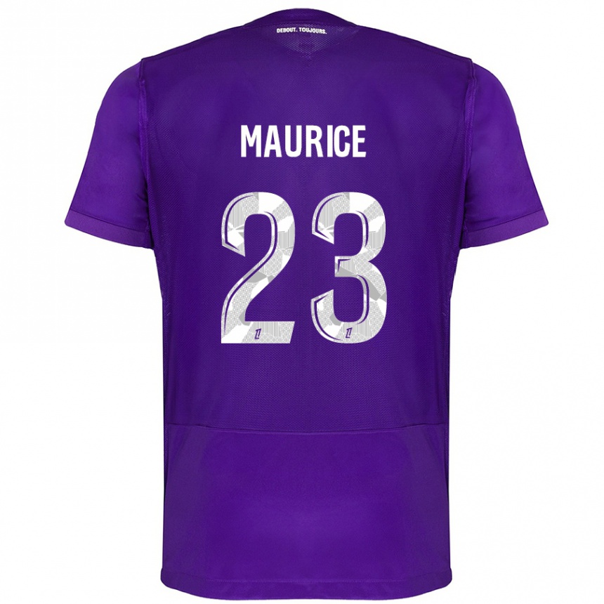 Kids Football Sandra Maurice #23 Purple White Home Jersey 2024/25 T-Shirt Za