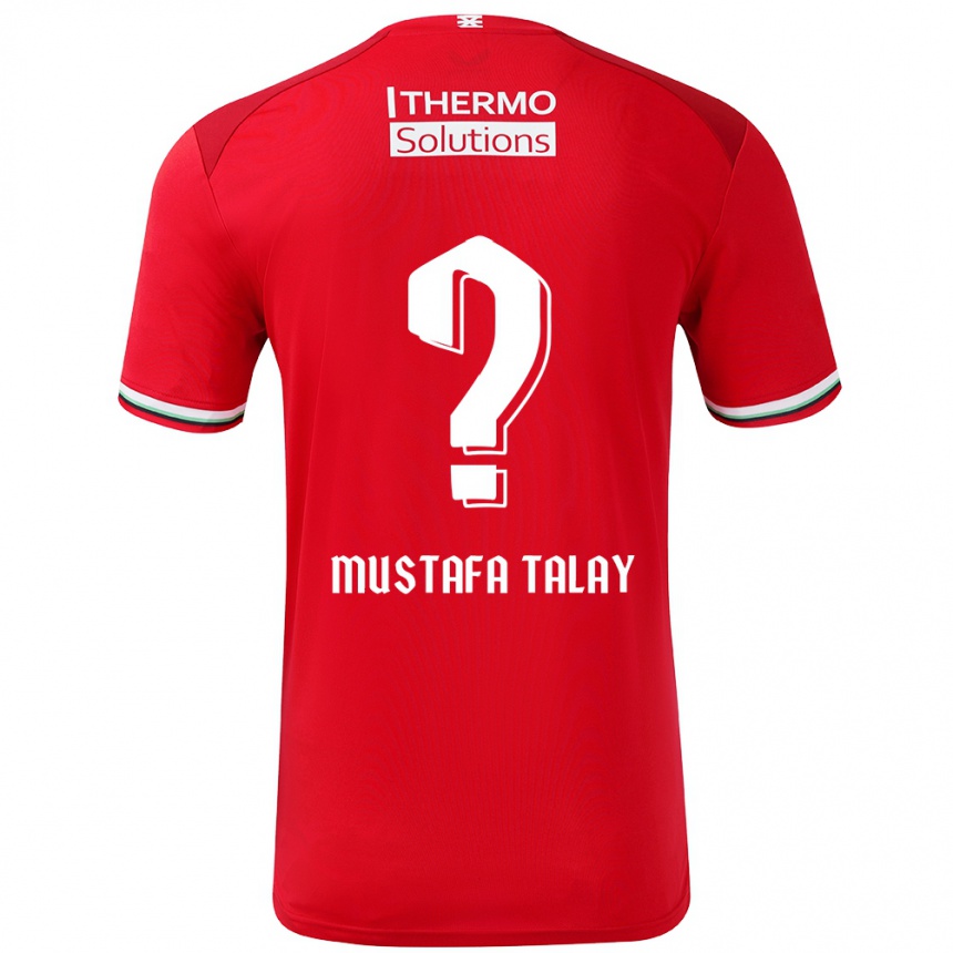 Kids Football Kaan Mustafa Talay #0 Red White Home Jersey 2024/25 T-Shirt Za