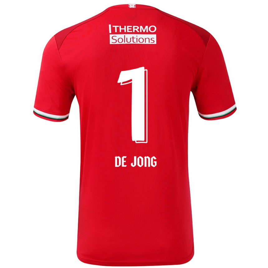 Kids Football Daniëlle De Jong #1 Red White Home Jersey 2024/25 T-Shirt Za