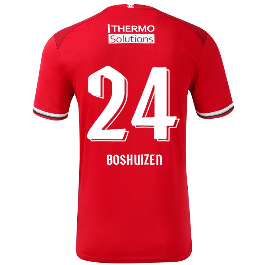 Kids Football Annouk Boshuizen #24 Red White Home Jersey 2024/25 T-Shirt Za