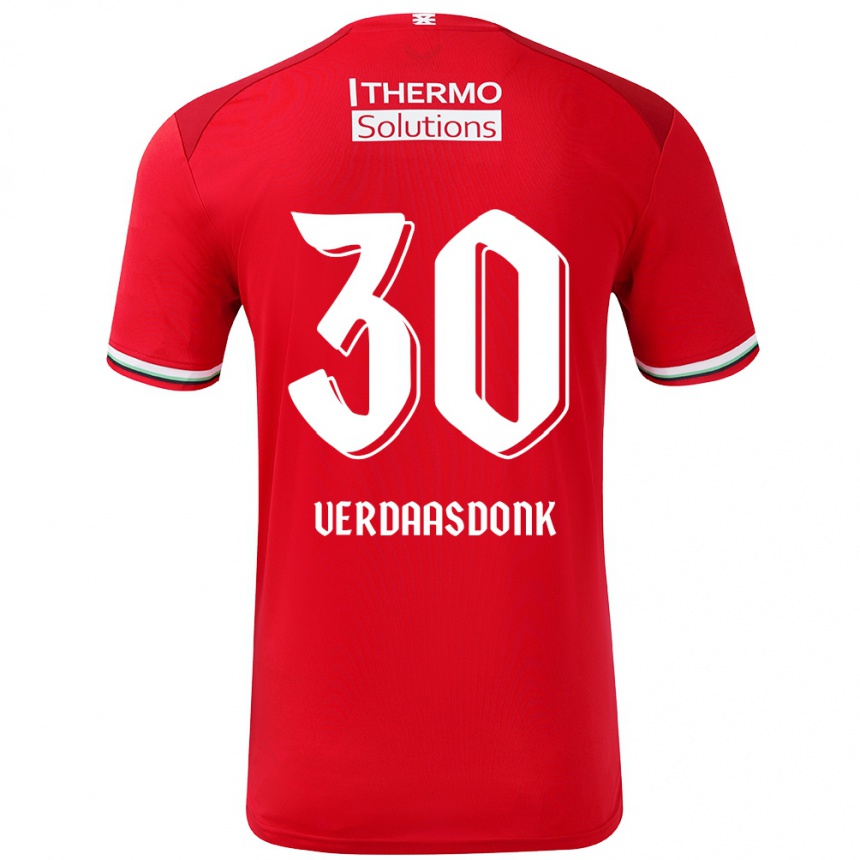 Kids Football Suus Verdaasdonk #30 Red White Home Jersey 2024/25 T-Shirt Za