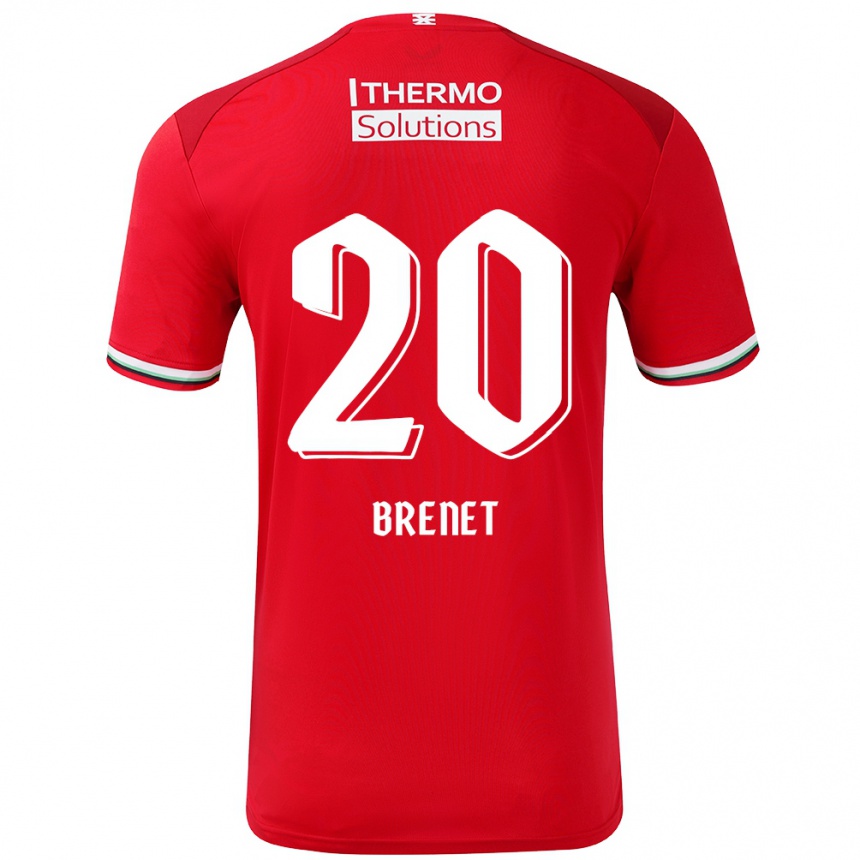 Kids Football Joshua Brenet #20 Red White Home Jersey 2024/25 T-Shirt Za