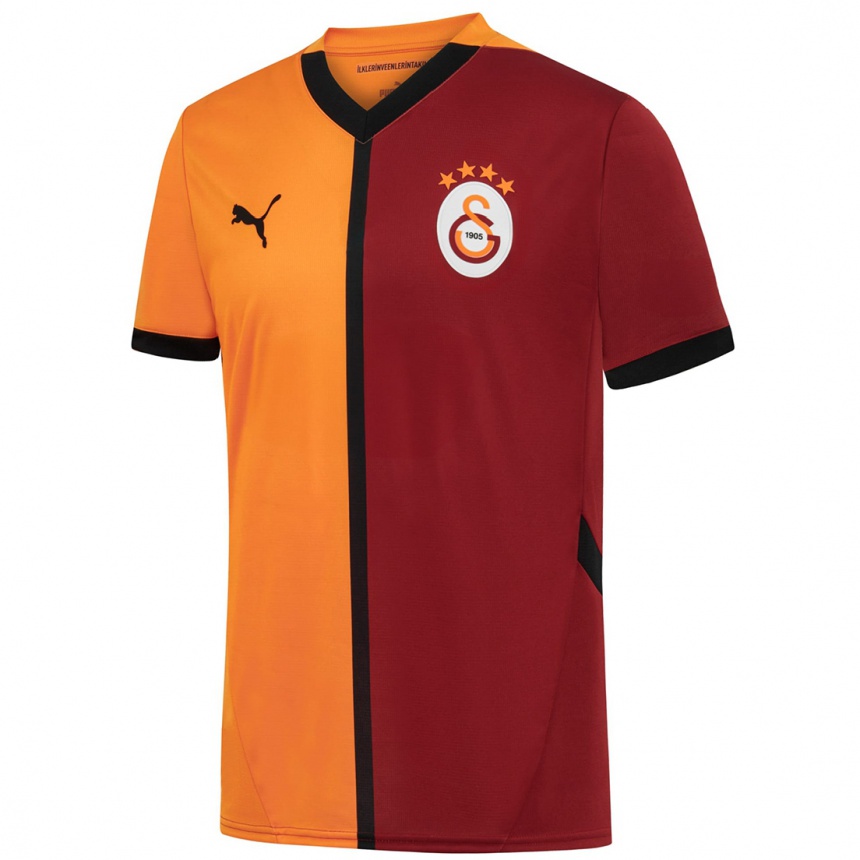 Kids Football Nazlıcan Parlak #22 Yellow Red Home Jersey 2024/25 T-Shirt Za