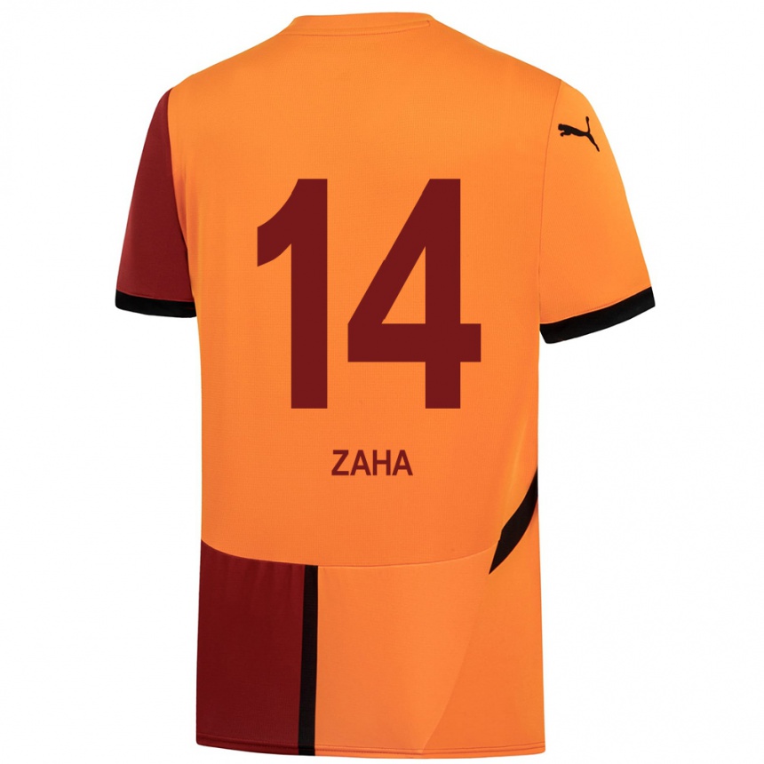 Kids Football Wilfried Zaha #14 Yellow Red Home Jersey 2024/25 T-Shirt Za