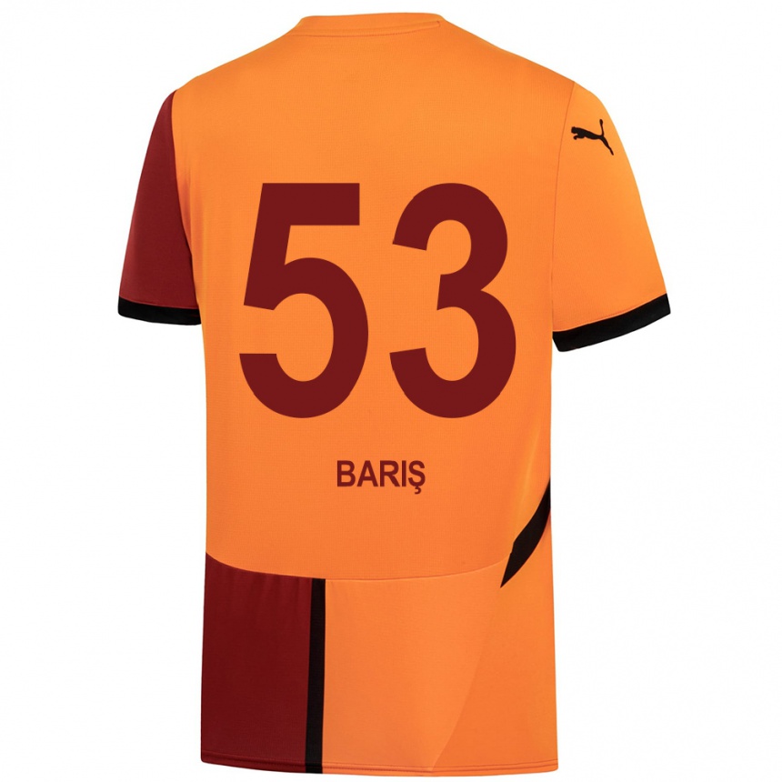 Kids Football Barış Alper Yılmaz #53 Yellow Red Home Jersey 2024/25 T-Shirt Za