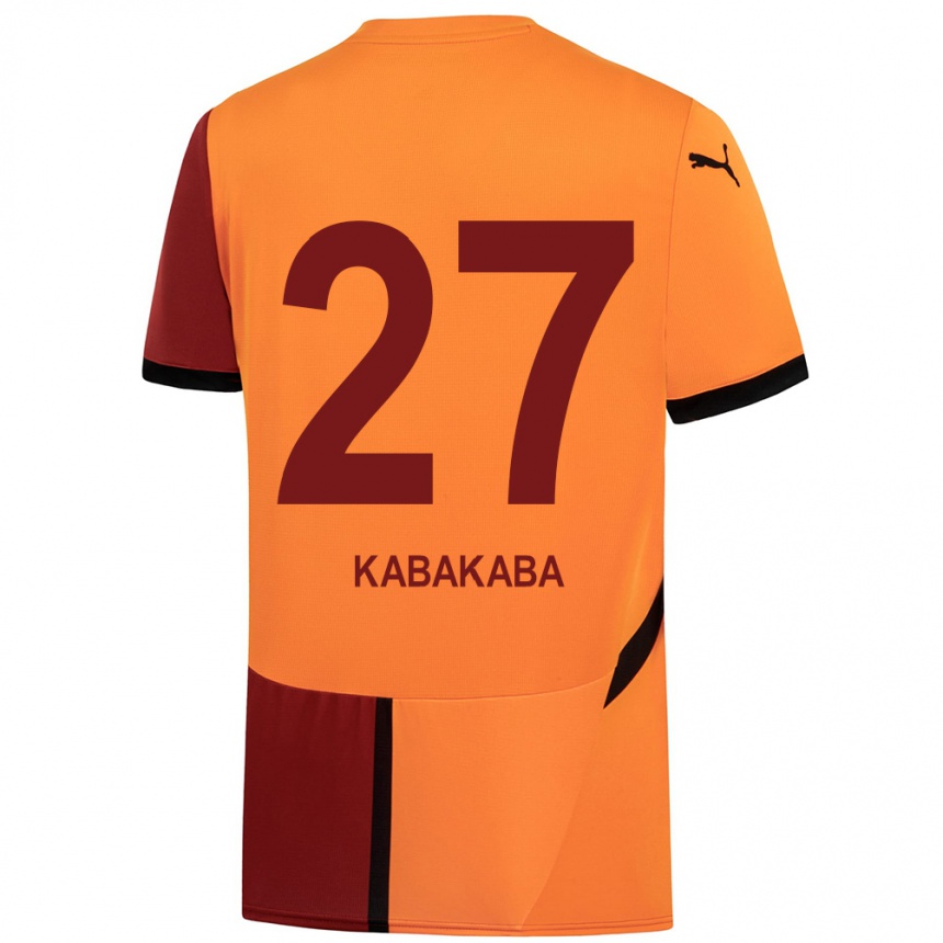 Kids Football Naomie Kabakaba #27 Yellow Red Home Jersey 2024/25 T-Shirt Za