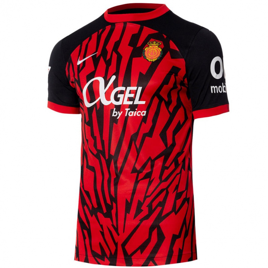 Kids Football Pere Amer #0 Black Red Home Jersey 2024/25 T-Shirt Za