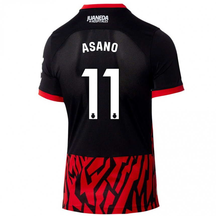 Kids Football Takuma Asano #11 Black Red Home Jersey 2024/25 T-Shirt Za