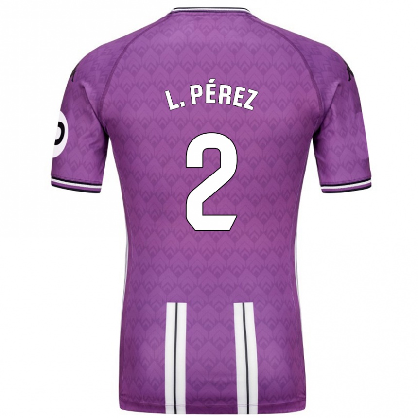 Kids Football Luis Pérez #2 Purple White Home Jersey 2024/25 T-Shirt Za