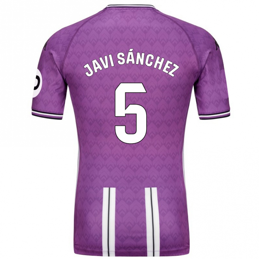 Kids Football Javi Sánchez #5 Purple White Home Jersey 2024/25 T-Shirt Za