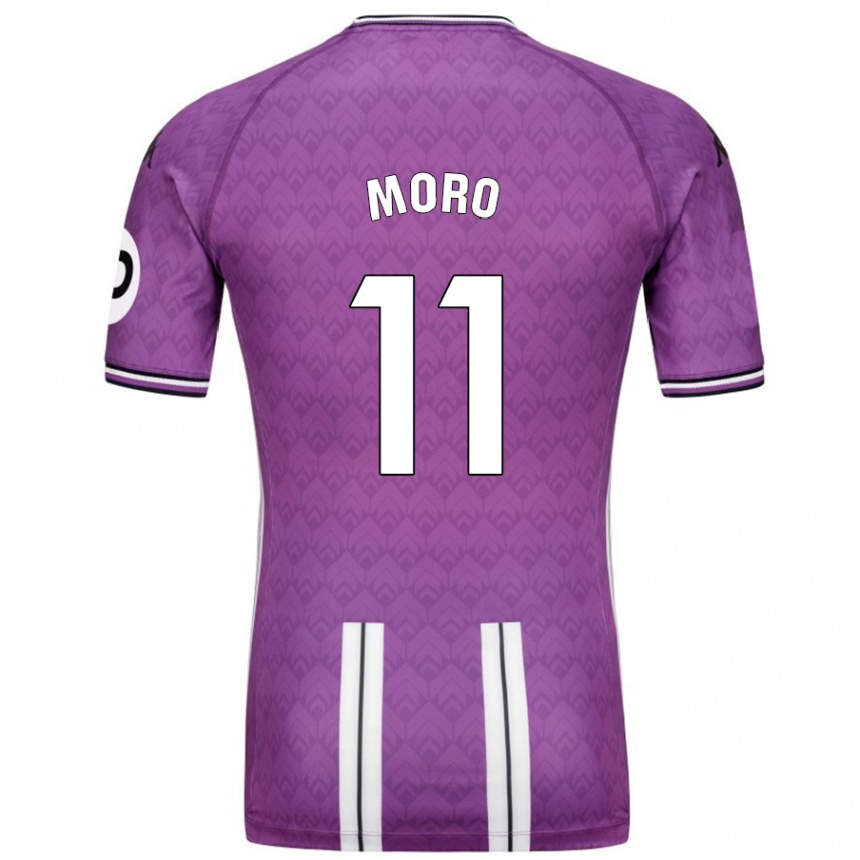 Kids Football Raúl Moro #11 Purple White Home Jersey 2024/25 T-Shirt Za