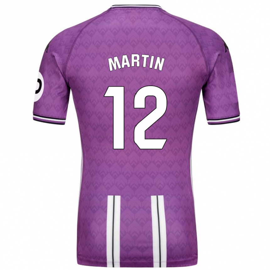 Kids Football Mario Martin #12 Purple White Home Jersey 2024/25 T-Shirt Za