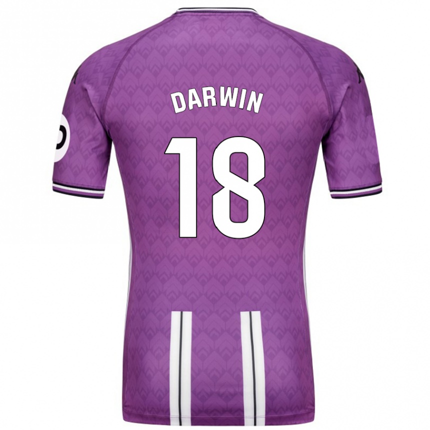 Kids Football Darwin Machís #18 Purple White Home Jersey 2024/25 T-Shirt Za