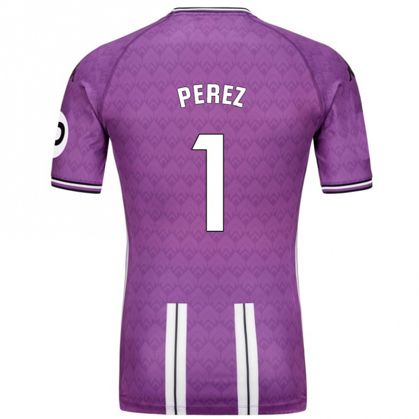 Kids Football Fer Pérez #1 Purple White Home Jersey 2024/25 T-Shirt Za