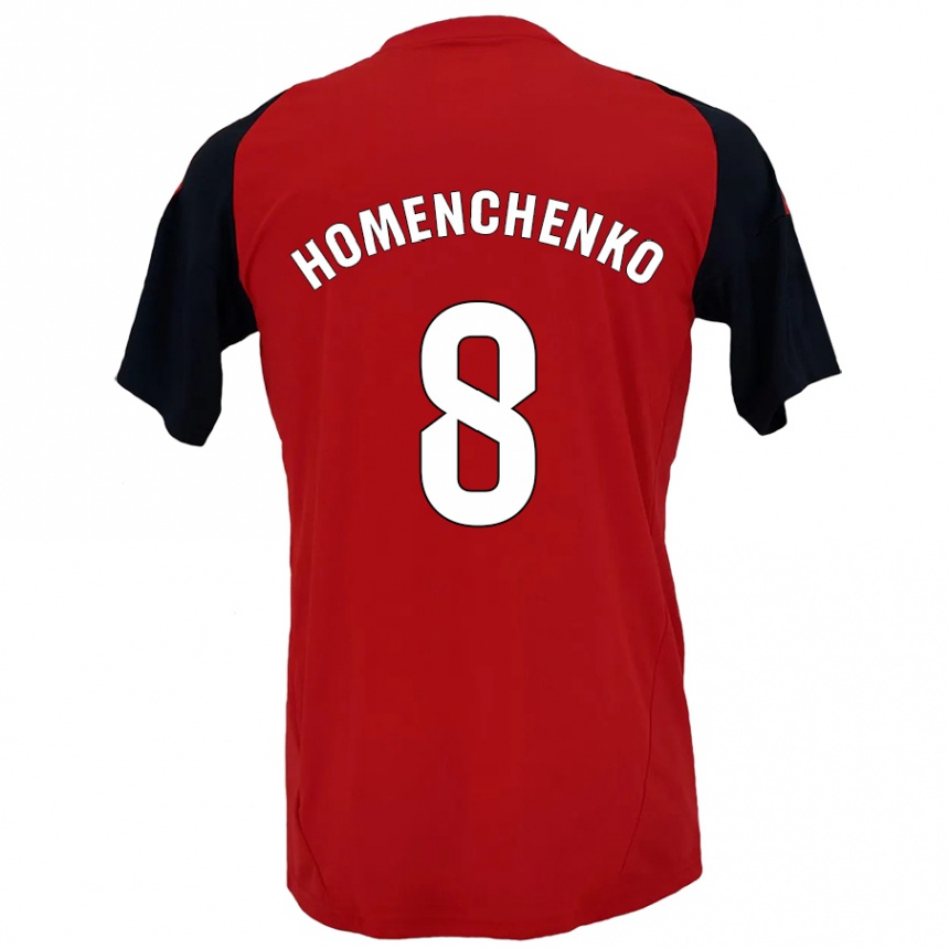 Kids Football Santiago Homenchenko #8 Red Black Home Jersey 2024/25 T-Shirt Za