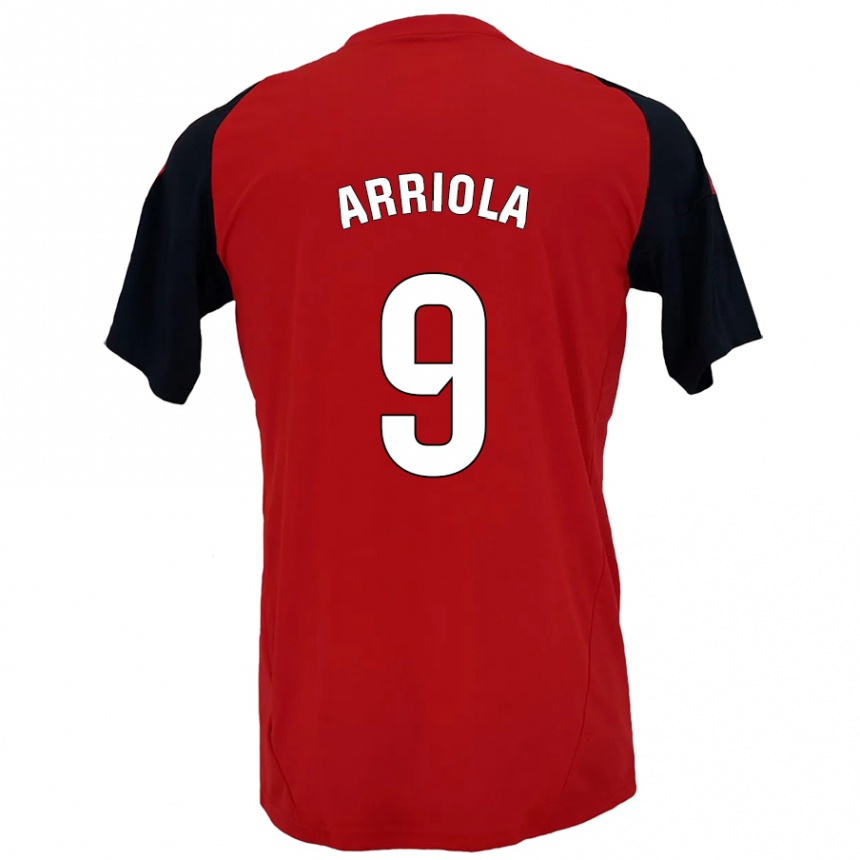 Kids Football Marcos Arriola #9 Red Black Home Jersey 2024/25 T-Shirt Za