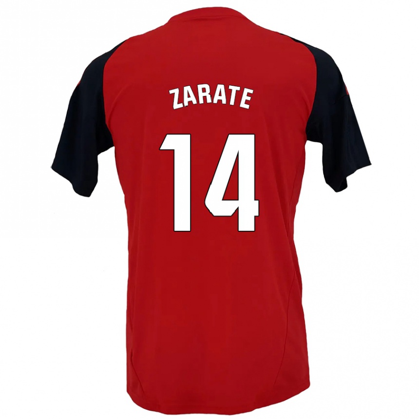 Kids Football Hugo Zárate #14 Red Black Home Jersey 2024/25 T-Shirt Za