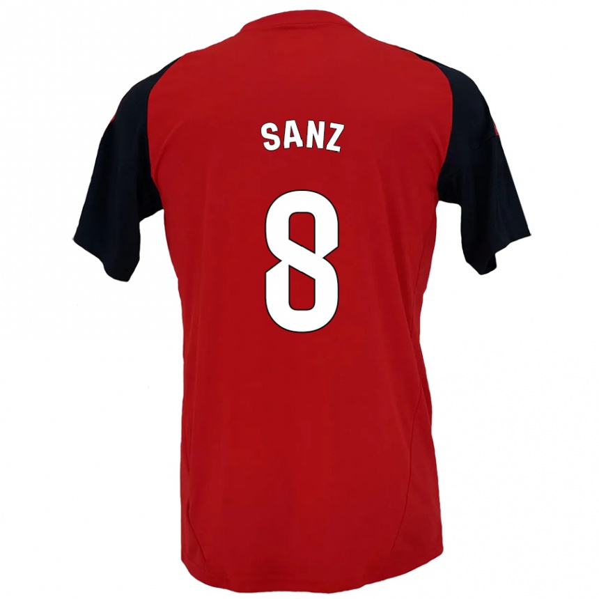 Kids Football Álvaro Sanz #8 Red Black Home Jersey 2024/25 T-Shirt Za