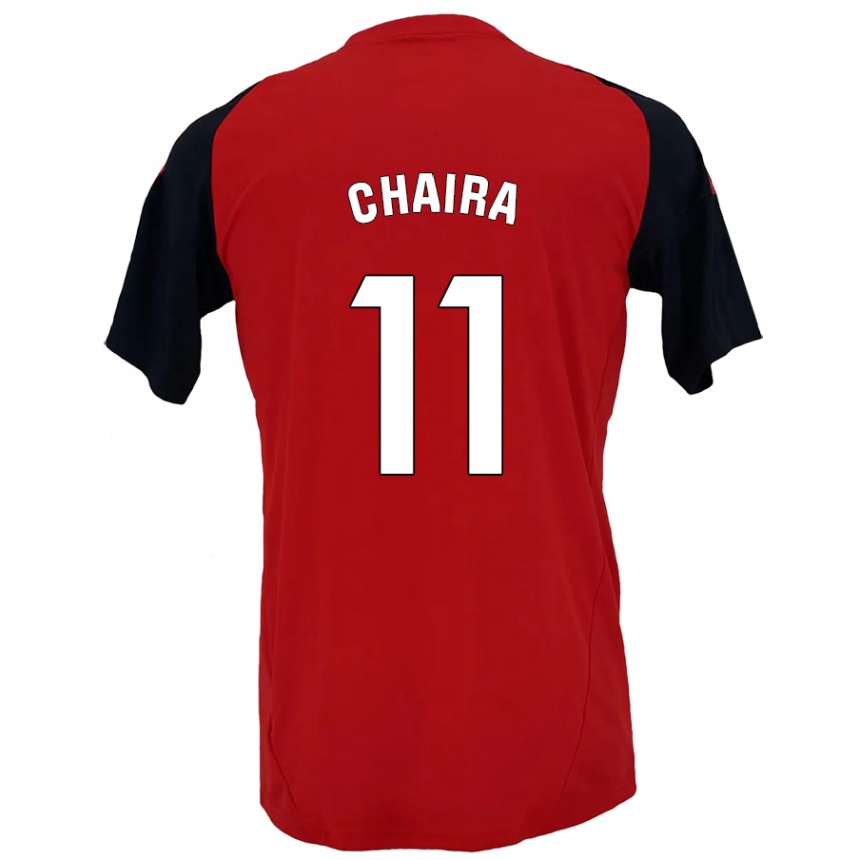 Kids Football Ilyas Chaira #11 Red Black Home Jersey 2024/25 T-Shirt Za