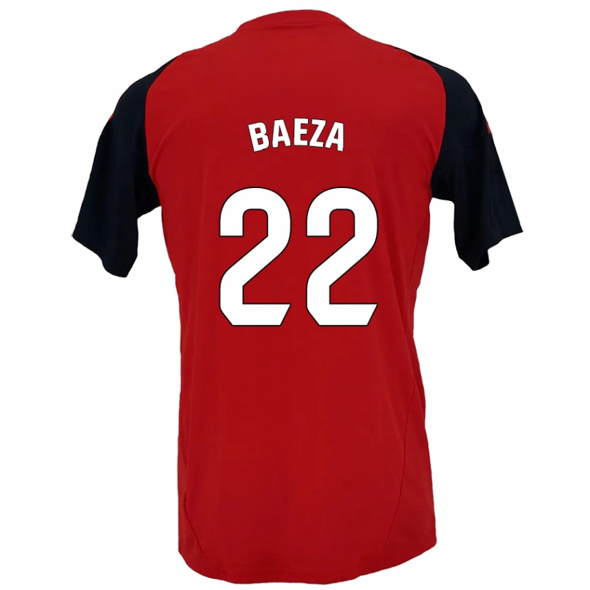 Kids Football Miguel Baeza #22 Red Black Home Jersey 2024/25 T-Shirt Za