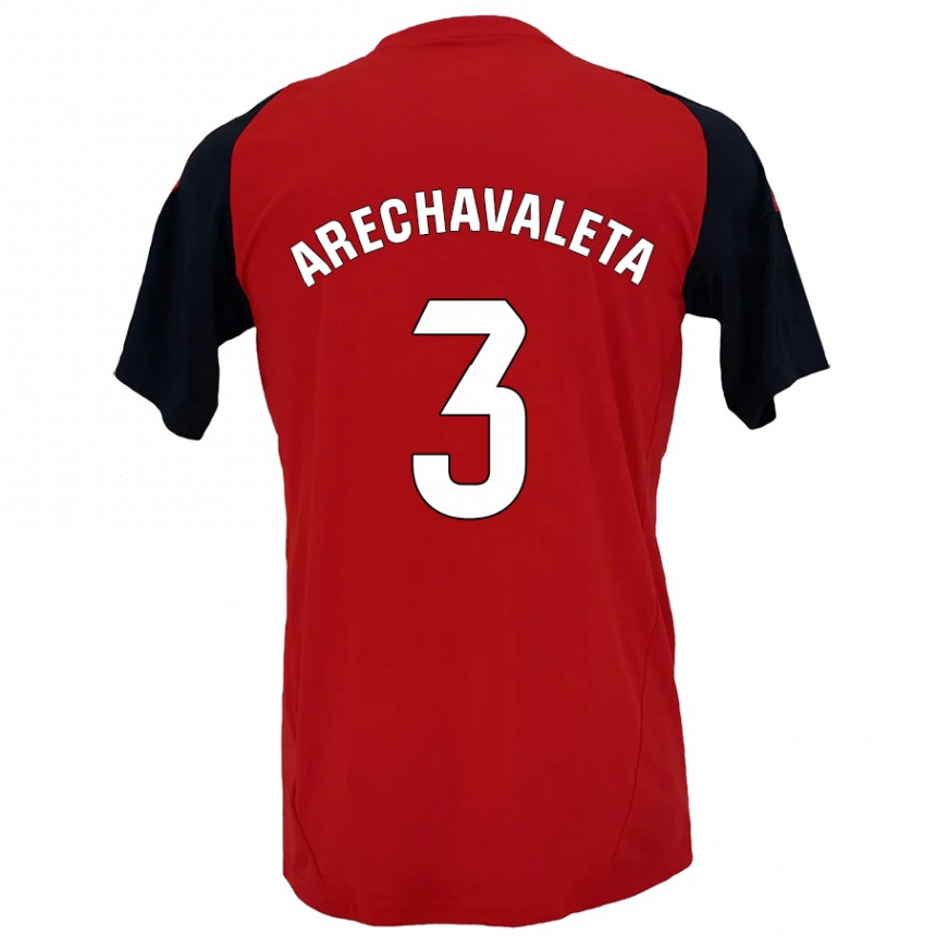 Kids Football Jorge Arechavaleta #3 Red Black Home Jersey 2024/25 T-Shirt Za