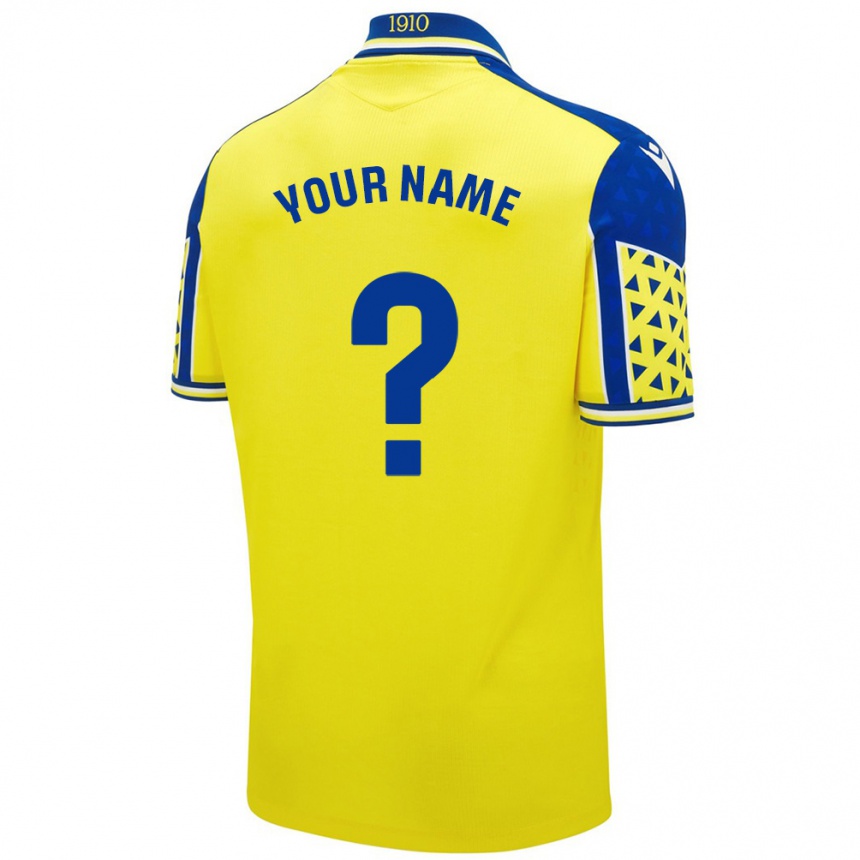 Kids Football Your Name #0 Yellow Blue Home Jersey 2024/25 T-Shirt Za