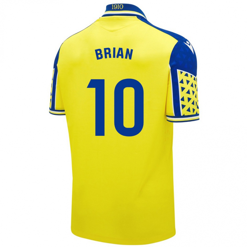 Kids Football Brian Ocampo #10 Yellow Blue Home Jersey 2024/25 T-Shirt Za