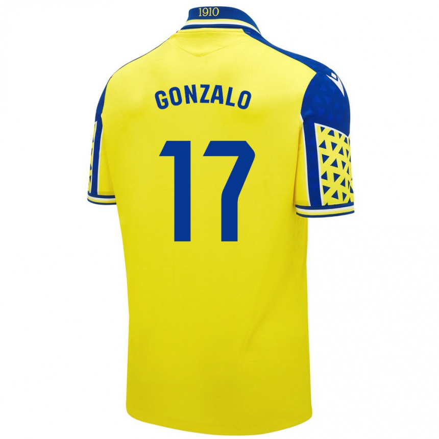 Kids Football Gonzalo Escalante #17 Yellow Blue Home Jersey 2024/25 T-Shirt Za