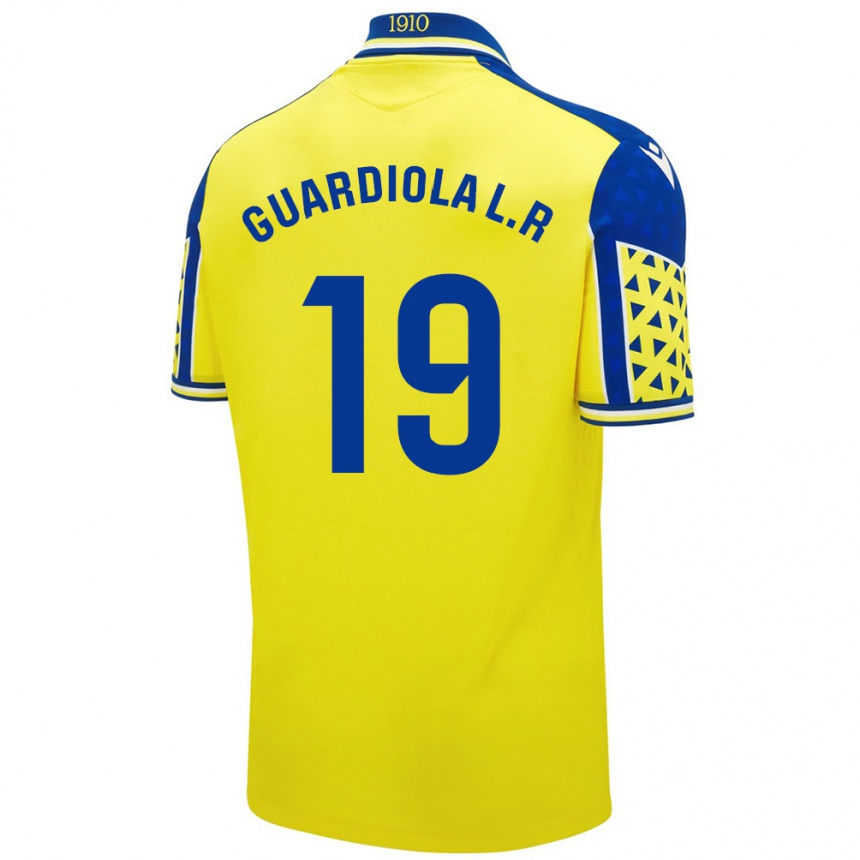 Kids Football Sergi Guardiola #19 Yellow Blue Home Jersey 2024/25 T-Shirt Za