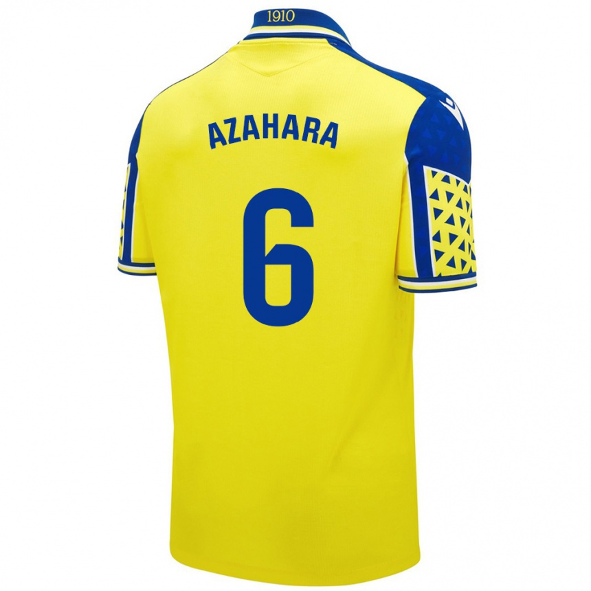 Kids Football Azahara #6 Yellow Blue Home Jersey 2024/25 T-Shirt Za