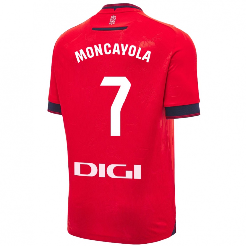 Kids Football Jon Moncayola #7 Red White Home Jersey 2024/25 T-Shirt Za