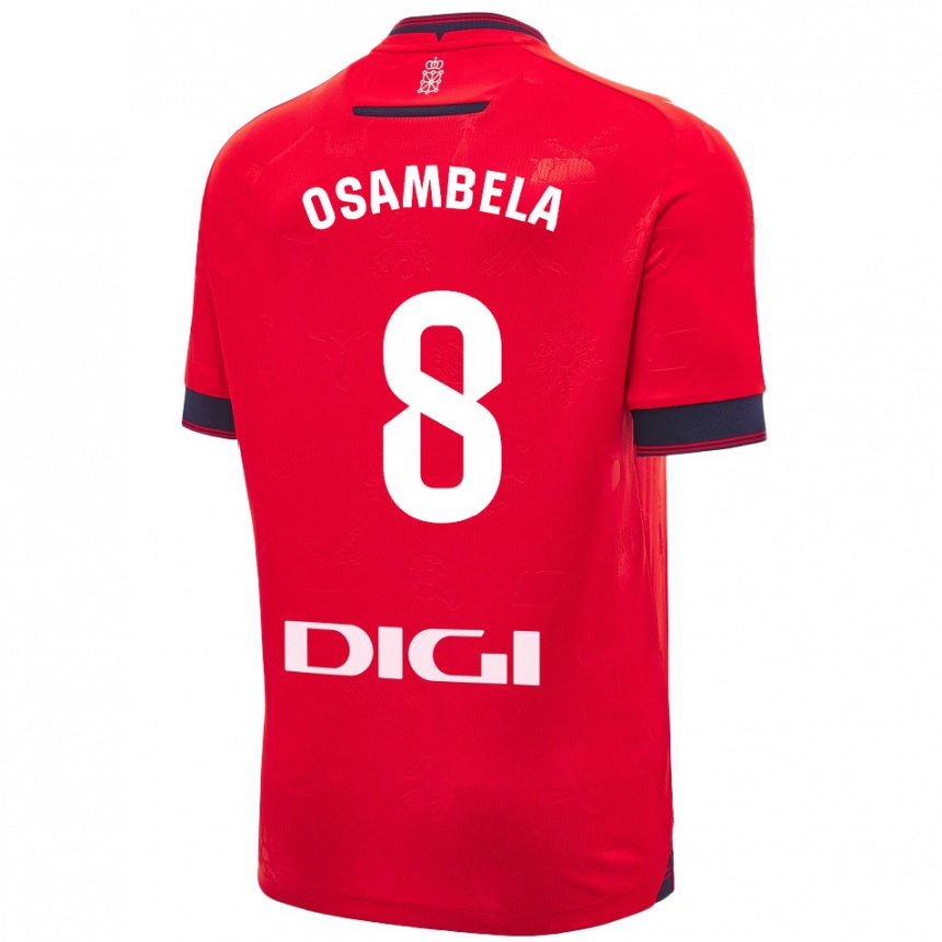 Kids Football Asier Osambela #8 Red White Home Jersey 2024/25 T-Shirt Za