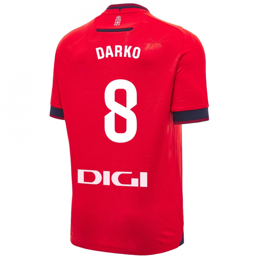 Kids Football Darko Brasanac #8 Red White Home Jersey 2024/25 T-Shirt Za