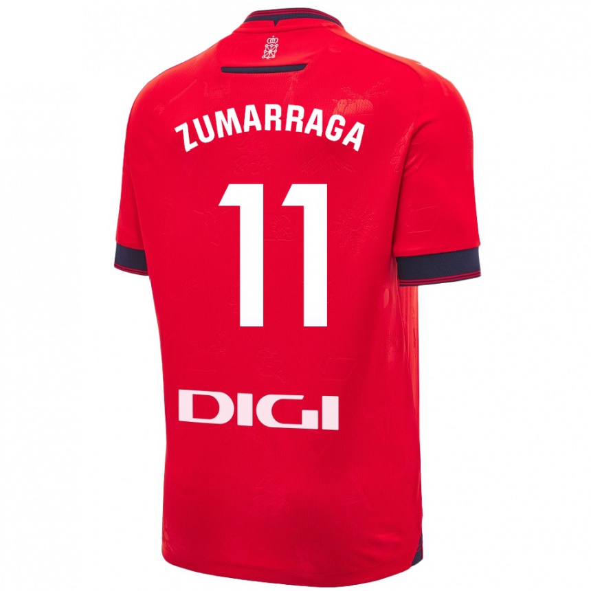 Kids Football Aitana Zumárraga Garde #11 Red White Home Jersey 2024/25 T-Shirt Za