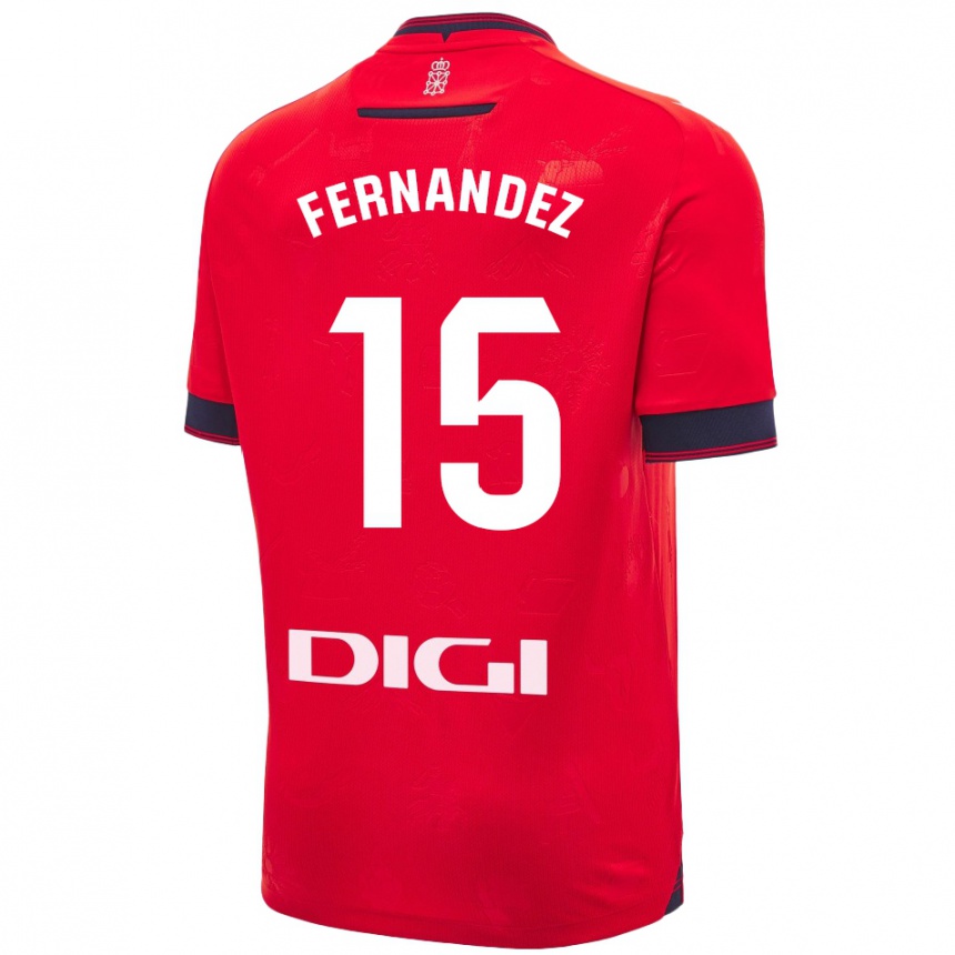 Kids Football Leyre Fernández Sánchez #15 Red White Home Jersey 2024/25 T-Shirt Za