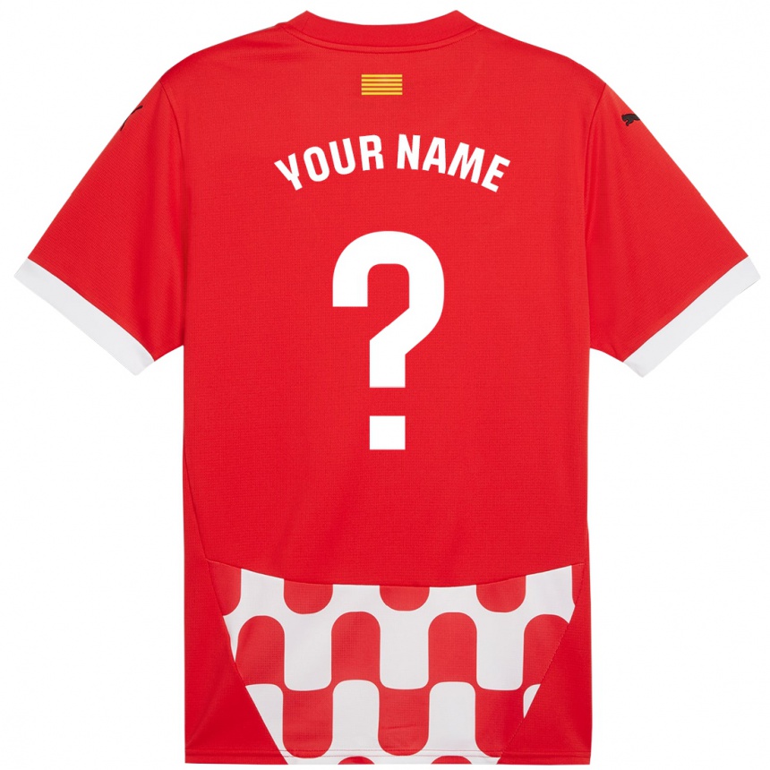 Kids Football Your Name #0 Red White Home Jersey 2024/25 T-Shirt Za