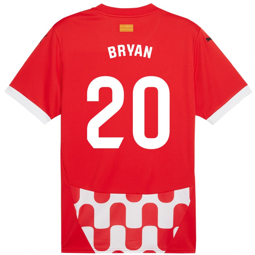 Kids Football Bryan Gil #20 Red White Home Jersey 2024/25 T-Shirt Za