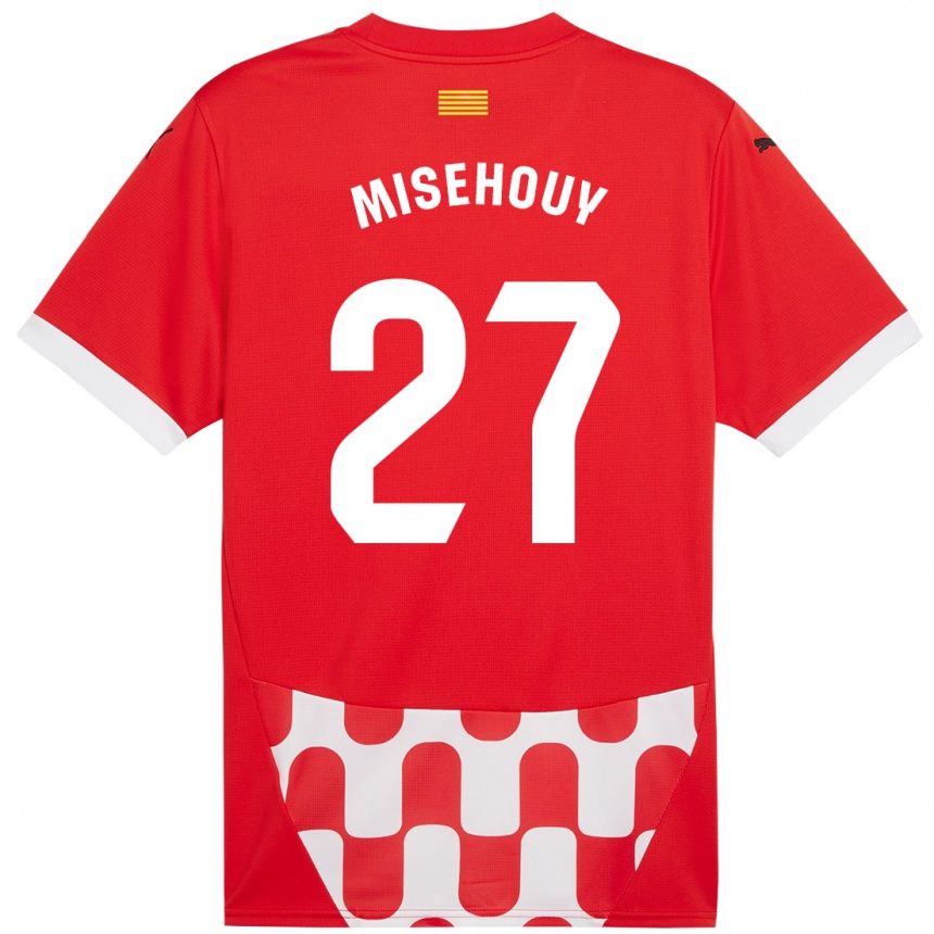 Kids Football Gabriel Misehouy #27 Red White Home Jersey 2024/25 T-Shirt Za