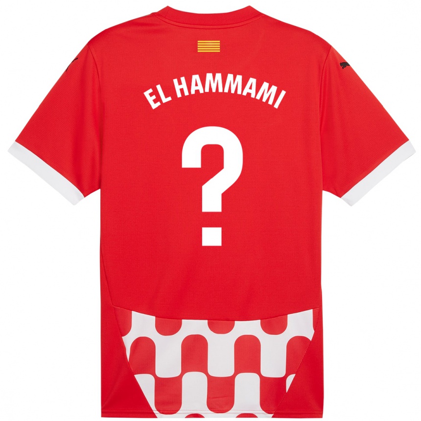 Kids Football Ayoub El Hammami #0 Red White Home Jersey 2024/25 T-Shirt Za