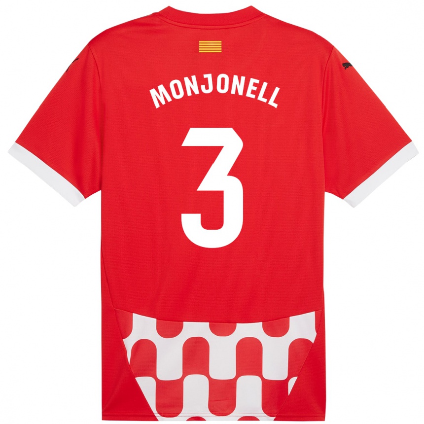 Kids Football Eric Monjonell #3 Red White Home Jersey 2024/25 T-Shirt Za