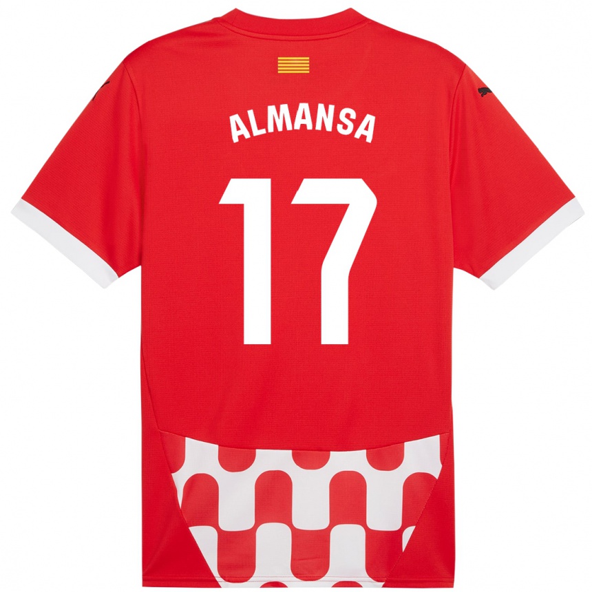 Kids Football Alex Almansa #17 Red White Home Jersey 2024/25 T-Shirt Za