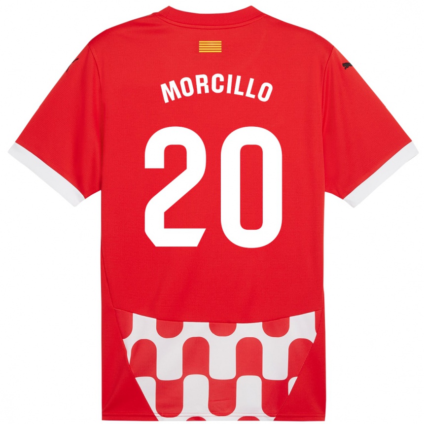 Kids Football Luis Morcillo #20 Red White Home Jersey 2024/25 T-Shirt Za