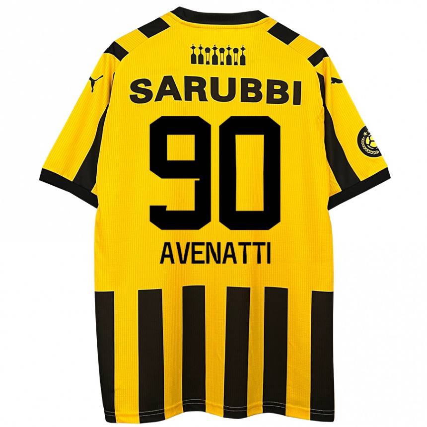 Kids Football Felipe Avenatti #90 Yellow Black Home Jersey 2024/25 T-Shirt Za