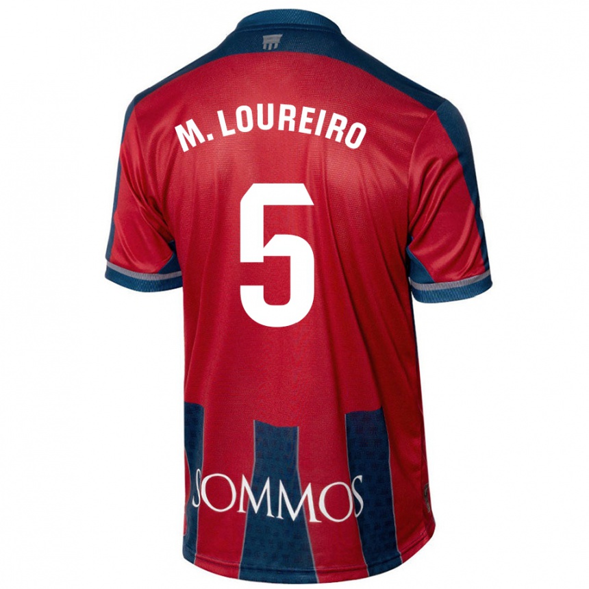 Kids Football Miguel Loureiro #5 Red Blue Home Jersey 2024/25 T-Shirt Za