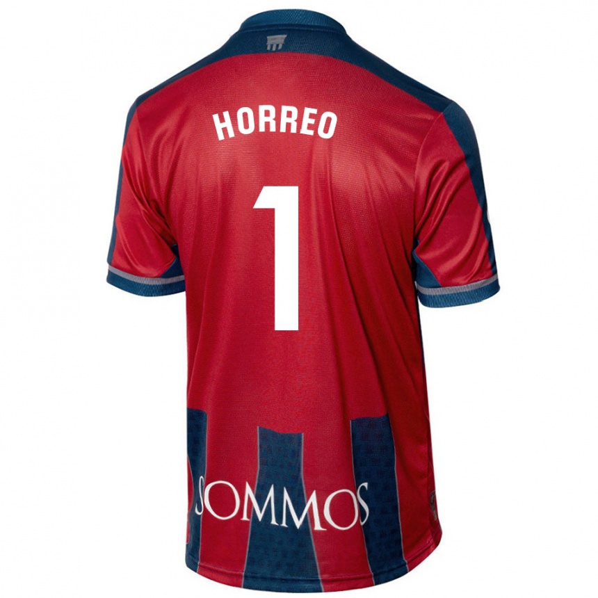 Kids Football Berto Hórreo #1 Red Blue Home Jersey 2024/25 T-Shirt Za